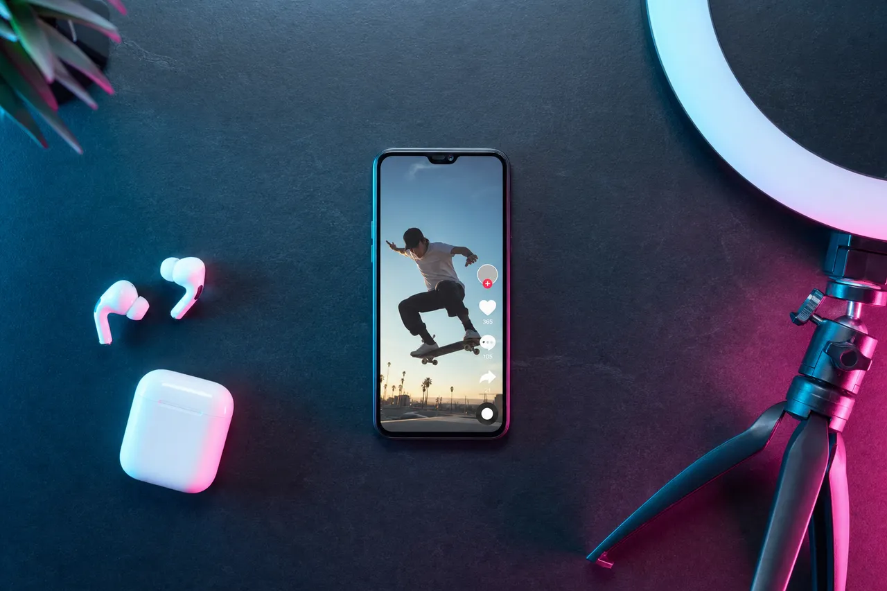 Video de TikTok con el contador de Me Gusta visible junto al perfil