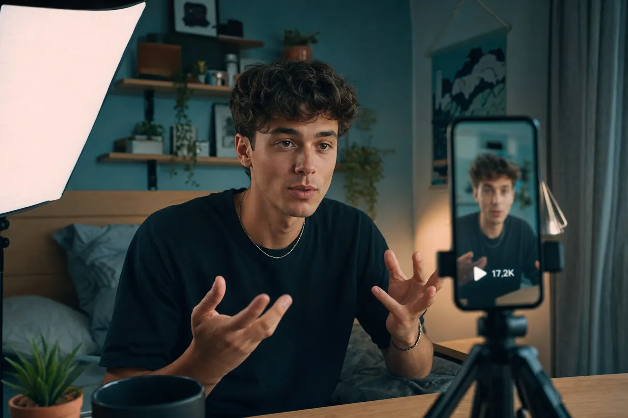 Pantalla de TikTok con el contador de reproducciones de un video
